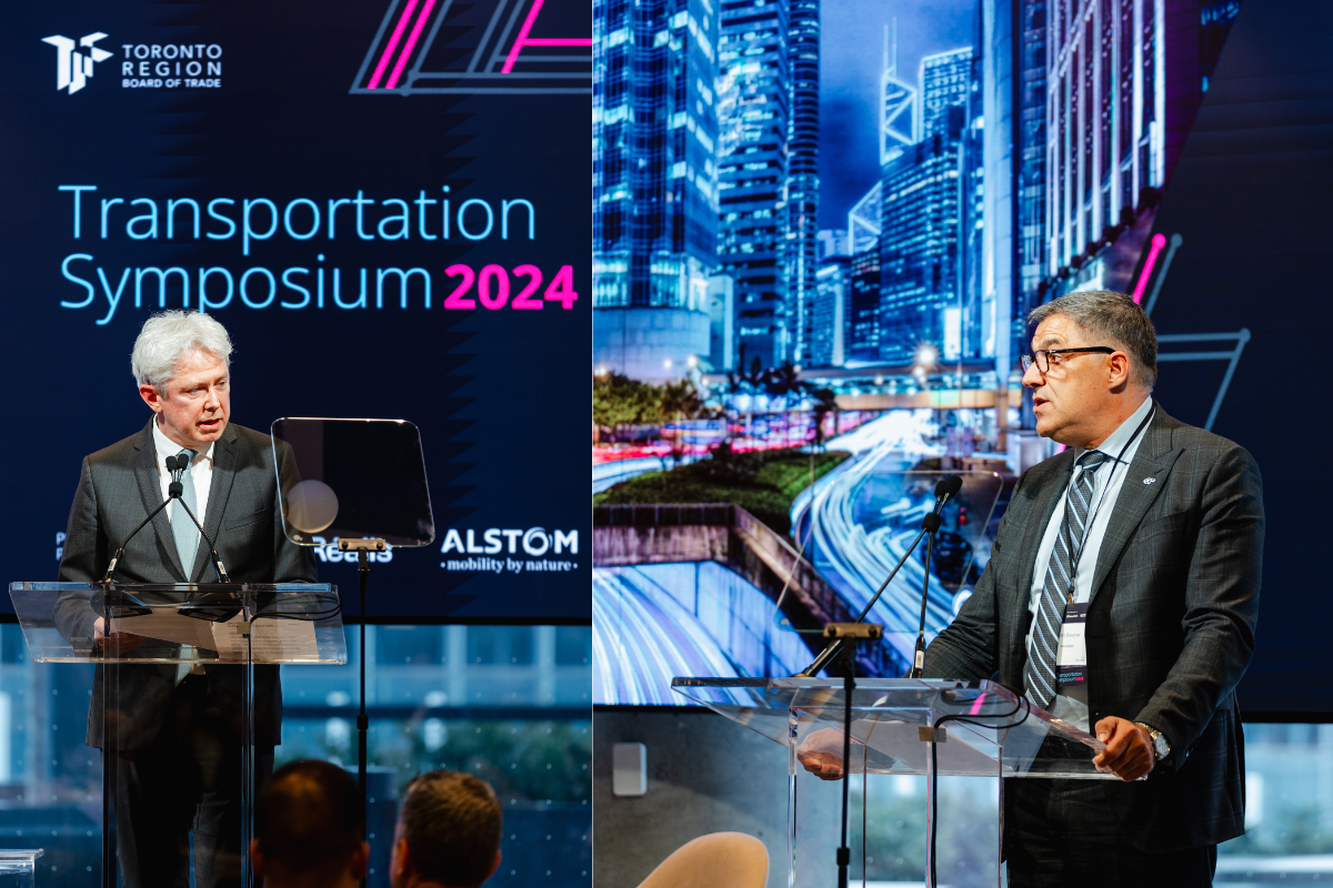 Michael Keroulle of Alstom and Marc Boucher of AtkinsRéalis at our 2024 Transportation Symposium