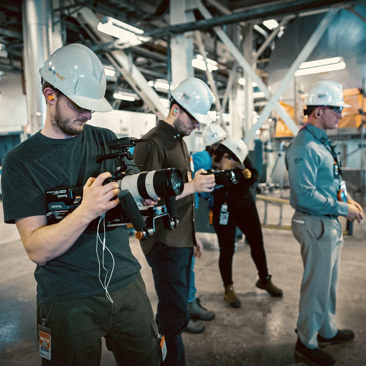A group of photographers from Big Red Oak on a client shoot.