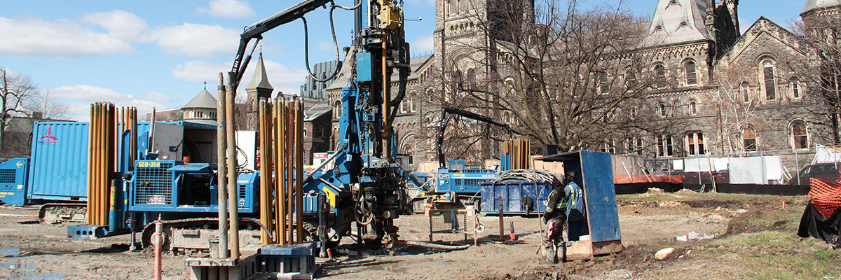 Digging machinery at a construction site
