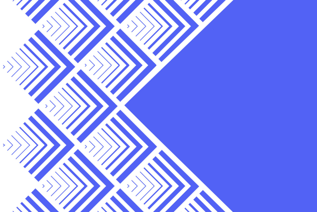 A diamond designed element in TRBOT blue.