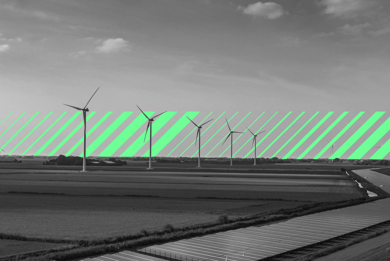 A shot of many rows of solar panels.