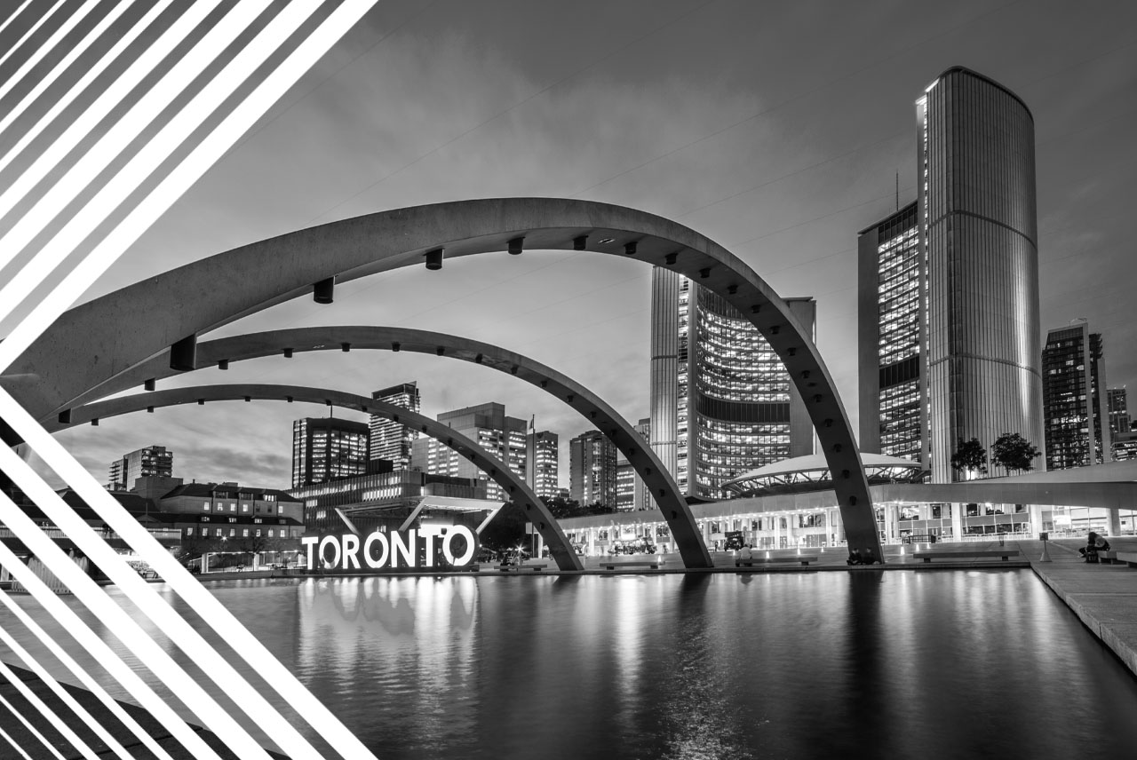 Nathan Phillips Square, with the Toronto Sign prominently featured.