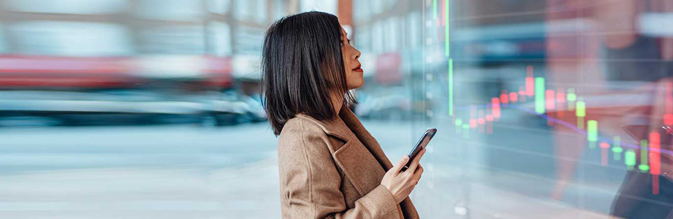 Woman looking at inflation window