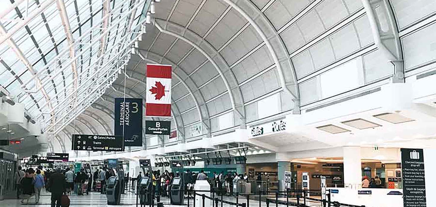 Inside an airport