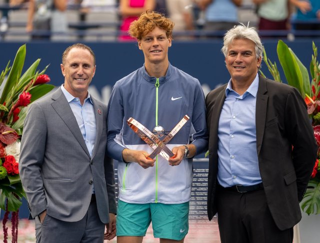 Tennis Canada CEO Gavin Ziv with NBO Champion Jannik Sinner