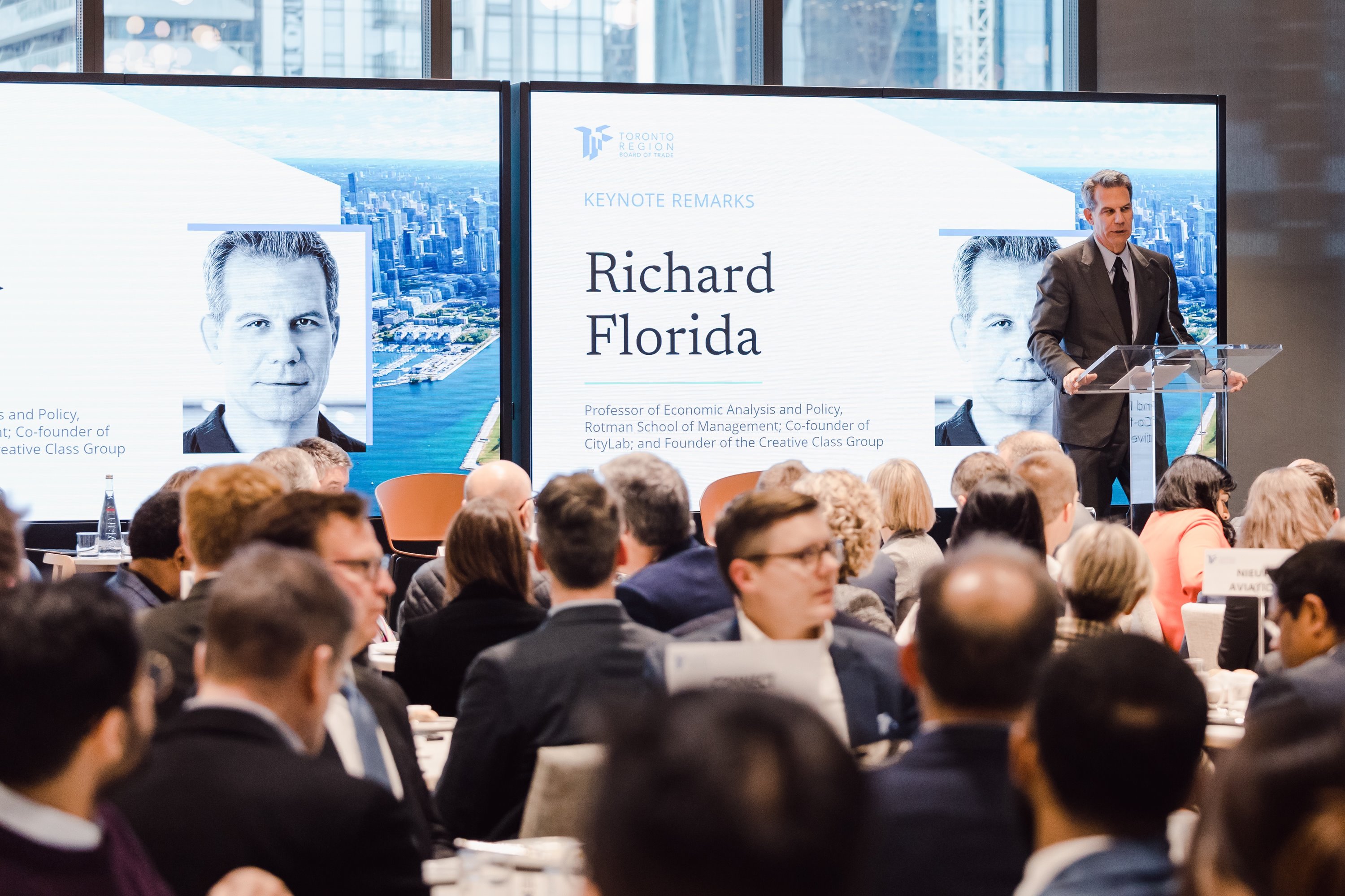 Richard Florida addressing the capacity crowd at our Inflection Point event.