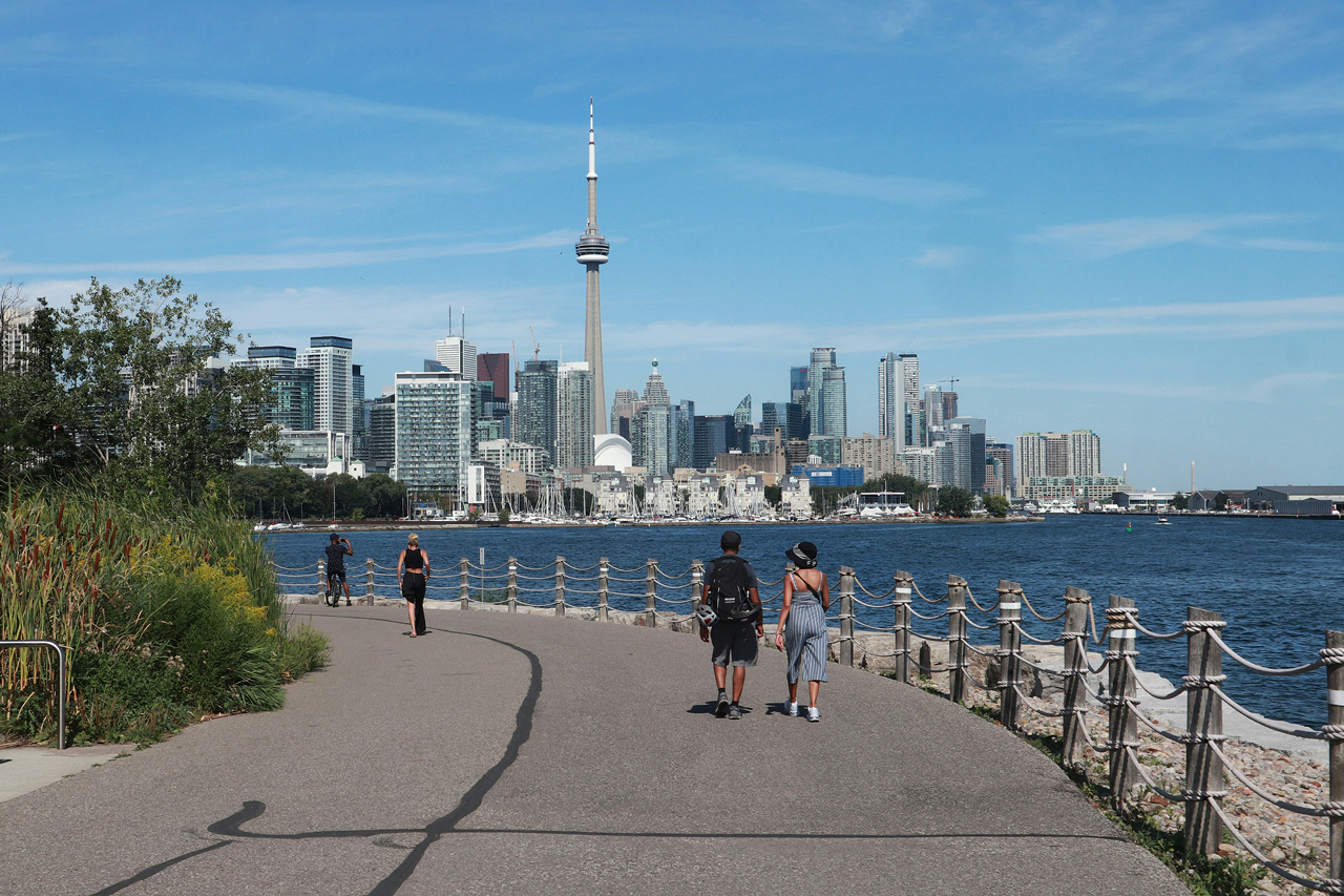 People walking near the Toronto Waterfront