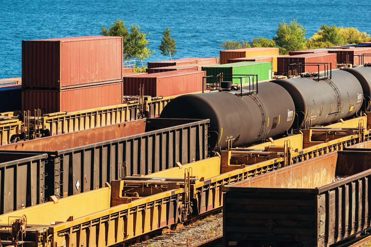 Trains in a railyard, ready to start moving across provinces.