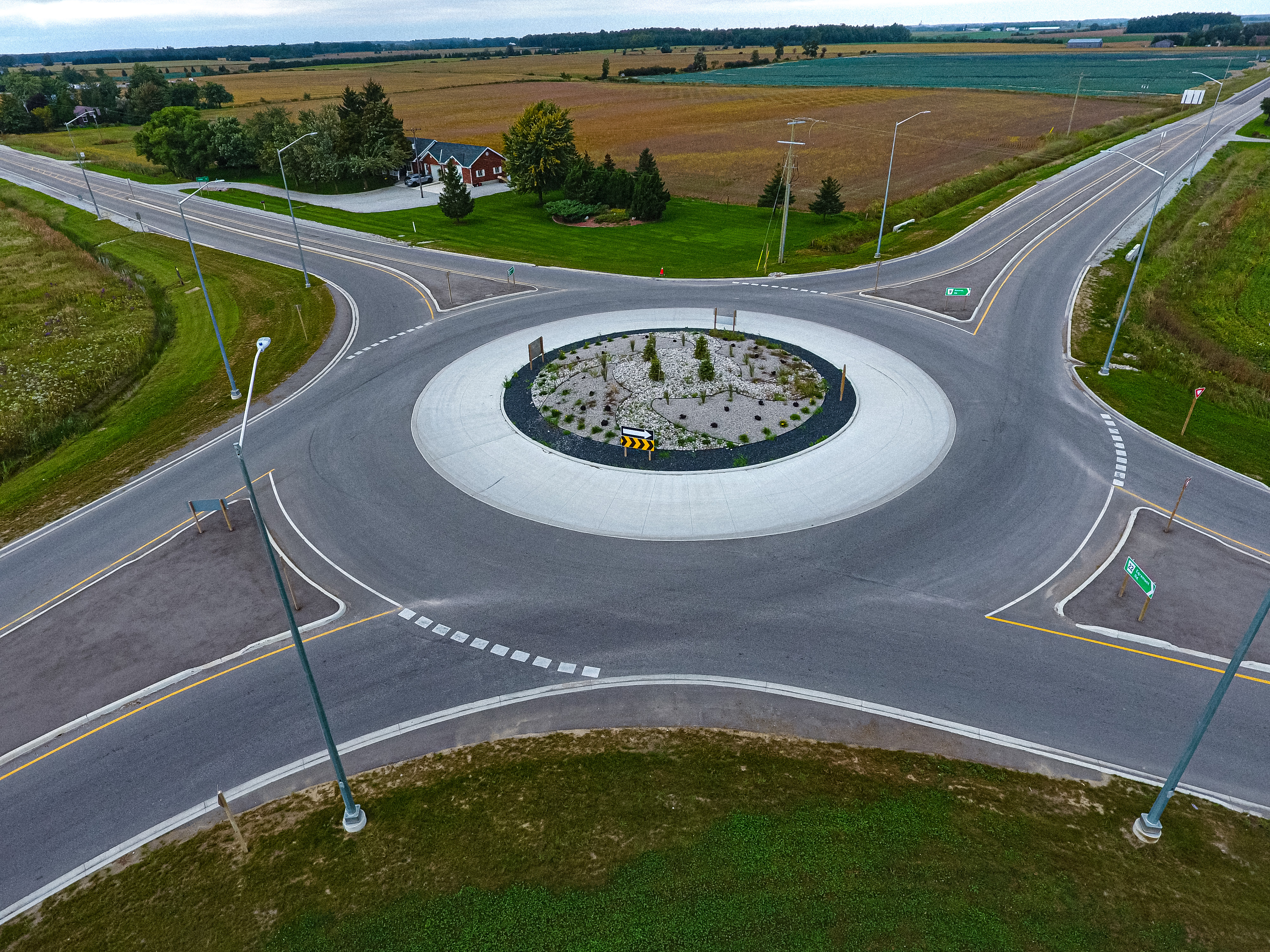 newly constructed roundabout