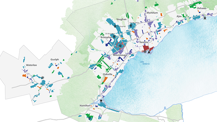 Map of the Innovation Corridor.