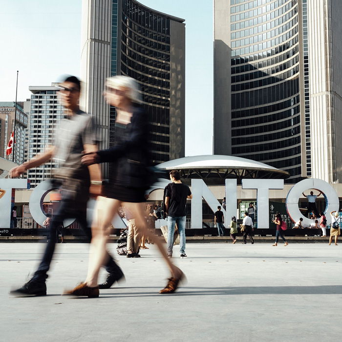 People walking in downtown Toronto