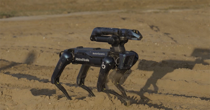 A robot walking on 4 legs